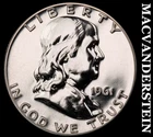 1961 Franklin Half Dollar- Silver- Choice Gem Proof Luster- No Reserve #J9376