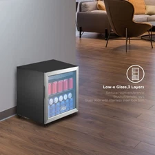 48-Can Stainless Steel Beverage Fridge & Cooler with Electrical Control