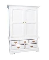 Puppenhaus WeißEr Leinen Schrank Armoire Miniatur 1:12 Schlafzimmer MöBel