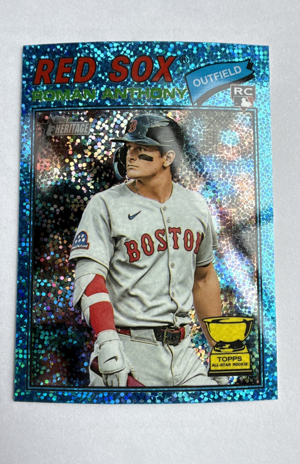 2026 Topps Heritage - Roman Anthony #86 Chrome Light Blue Sparkle Refractor (RC)