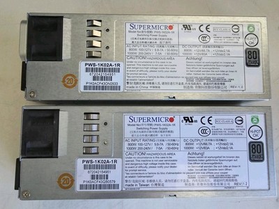 2-PACK SuperMicro PWS-1K02A-1R 1000W 1U Redundant Power Supply