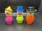 Vintage Fisher-Price Little People Circus Clowns 3-Piece Lot