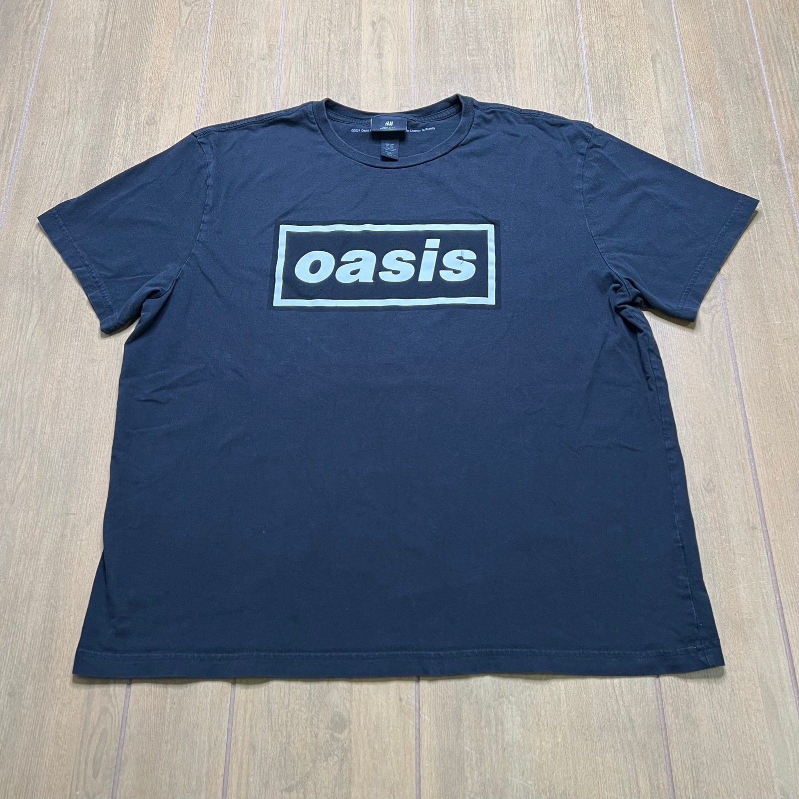 Oasis Band T Shirt Mens XXL Black Box Logo H&M 2021 Britpop Graphic Tee