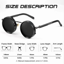 Polarized Round Sunglasses ND9 Adjustable Dim...