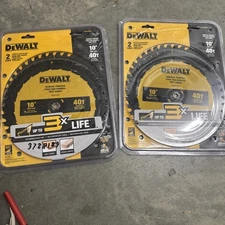 Lot of 2 of 2-Pack DeWalt DWA1040CMB 10" 40T General Purpose Circular Saw Blade