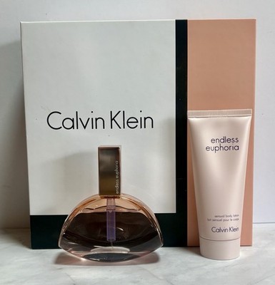 ENDLESS EUPHORIA Calvin Klein 2.5oz EDP Spray & 3.4oz Lotion Women Gift Set RARE
