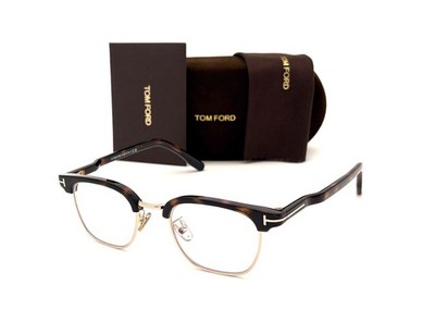 Tom Ford FT5932-B 052 Havana / Blue Block Clear Lens 47mm Eyeglasses