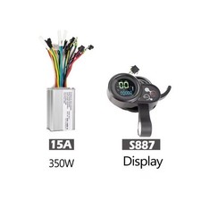 350W Controller S887 Display Gashebel 24V/36V/48V Steuergerät E-Bike E-Scooter
