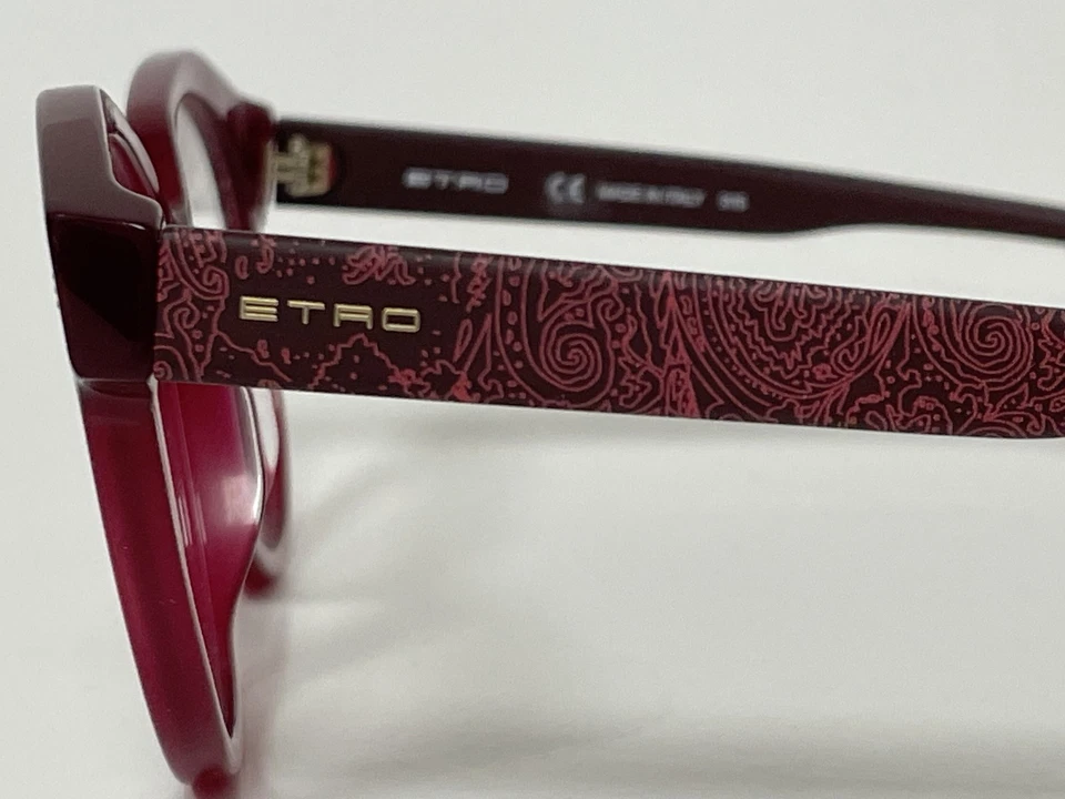 Óculos masculino redondo plástico vermelho autêntico ETRO ET 2611 603 lente 52mm - Imagem 4 de 4