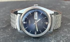 Vtg Men's Seiko Automatic 6309-8029 Watch 17J Japan Blue Dial Very Nice Works