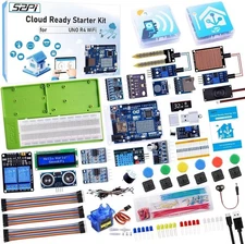 Cloud Ready Starter Kit with UNO R4 WiFi, Bluetooth, I2C, 12x8 LED Matrix, Io...