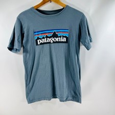 Patagonia Youth X-L 14 Gray T-Shirt Short Sleeve Organic Cotton Graphic Print