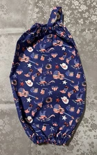 Handmade Fabric Plastic Grocery Bags Holder/Dispenser 100% Cotton - Patriotic