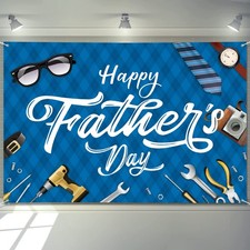 Large Fathers Day Banner Decorations 72" x 48" Happy Father's Day Backdrop Fixin