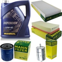 Mann Inspektionspaket 5L Mannol Defender 10W-40 FüR Peugeot Expert 1.6