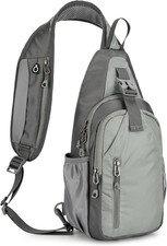 Small Crossbody Sling Backpack,Hiking Daypack Men Women,Gray Lightweight, Casu