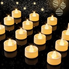 12-Pack Timer Tea Lights Candles Battery Operated, LED Tea Lights