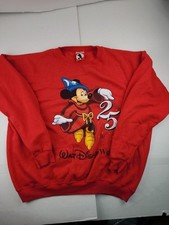 Vintage Mickey Mouse Sweatshirt Size XL Disney Parks Exclusive Red Large Graphic