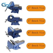 4" /5" /6" /8" Heavy Duty Bench Vise With Anvil Swivel Base Multipurpose Vice