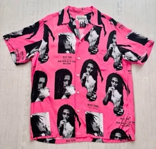 [RARE] WACKO MARIA BOB MARLEY Hawaiian shirt Rayon 100% Pink Size M Used-Good