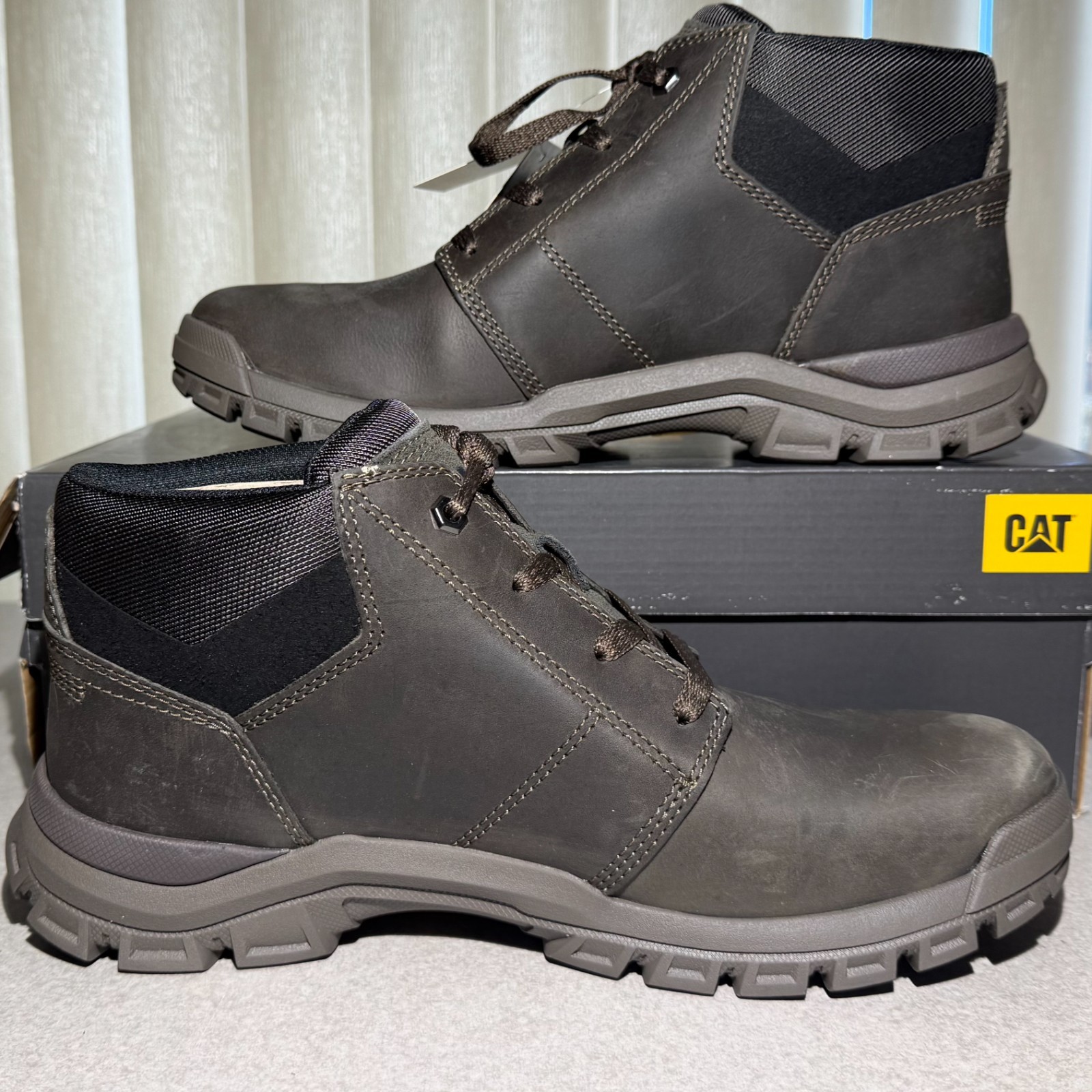 's Threshold Chukka Boot Full-grain Leather Work Boots Size 