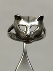 925 Sterling Silver Cat Face Ring Animal Feline Jewelry 4.2 Grams Size 8 — photo 4