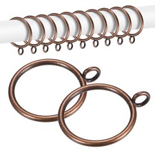 20-Pack Curtain Ring with Eyelet 1.5 Inch ID Fits Up to 1/2 Inch Rod [Red ]