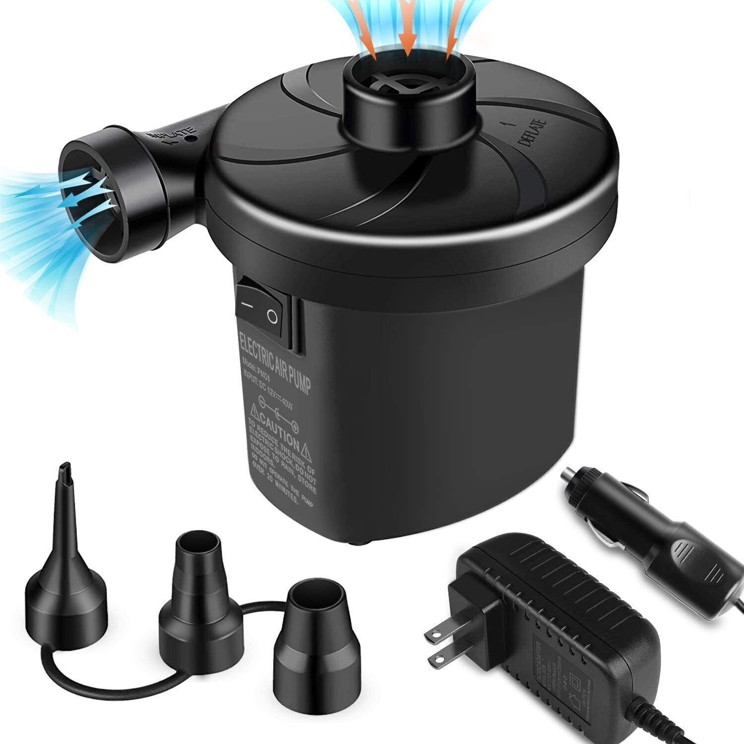 Electric Air Pump 12V Inflator/ Deflator Pumps for Inflatable Air Mattress Beds
