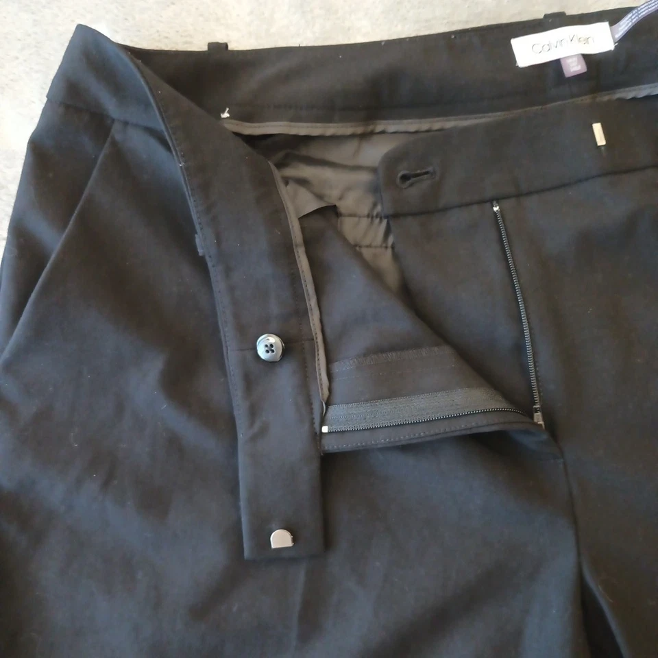 Calvin Klein Dress Pants Womens Plus Size 14W Black Pockets 40x32 Mid Rise - Image 4 of 4