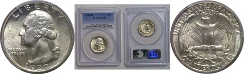1932-D Washington Quarter   PCGS MS-64