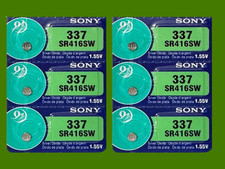 Sony 337 SR416SW Watch Battery - 6Pcs