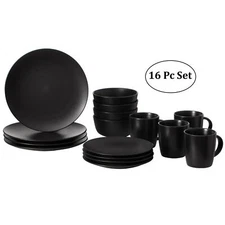 16 PC Dinnerware Dish Set for 4 Person | Mugs, Salad and Dinner Plates and Bowls