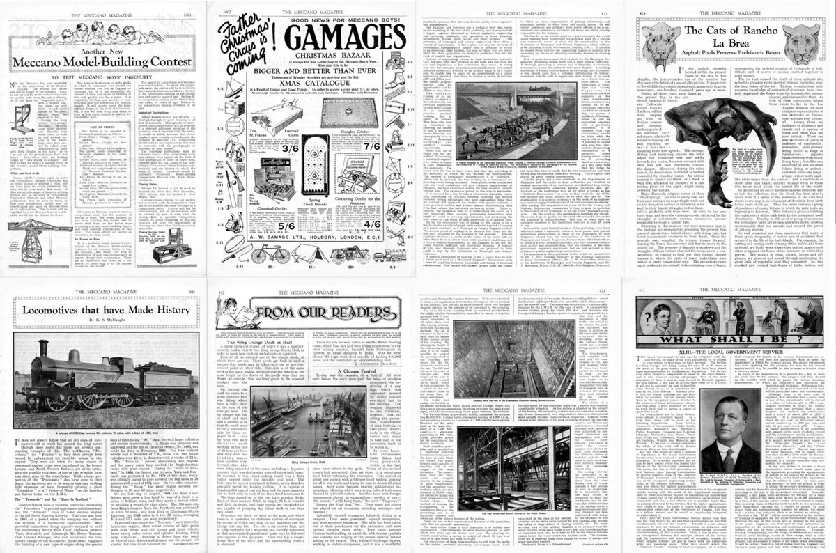 Meccano – Hobby Mechanical Toys -650 Old Magazines V. 1 2&3
