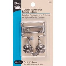 6-65 Overall Buckles with No-Sew Buttons for 1-1/4-Inch, Nickle 2-Count