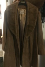 Womens Coat Leathers By New England Fur Brown Size Med. Great Cond.
