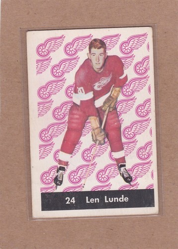 Len Lunde #24 1961 Parkhurst card