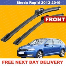 For Skoda Rapid 12-19 Slim Top Front Windscreen Aero Wiper Blades SET 24"16"