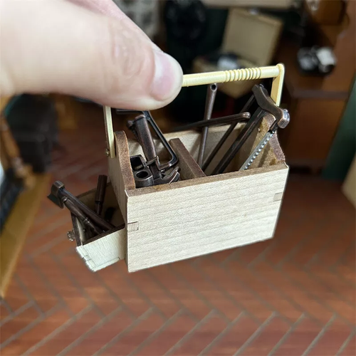 2 Sets 1:12 Miniature Toolbox Repair Tools Kit Dollhouse Accessories Decor Alloy - Imagen 18 de 28