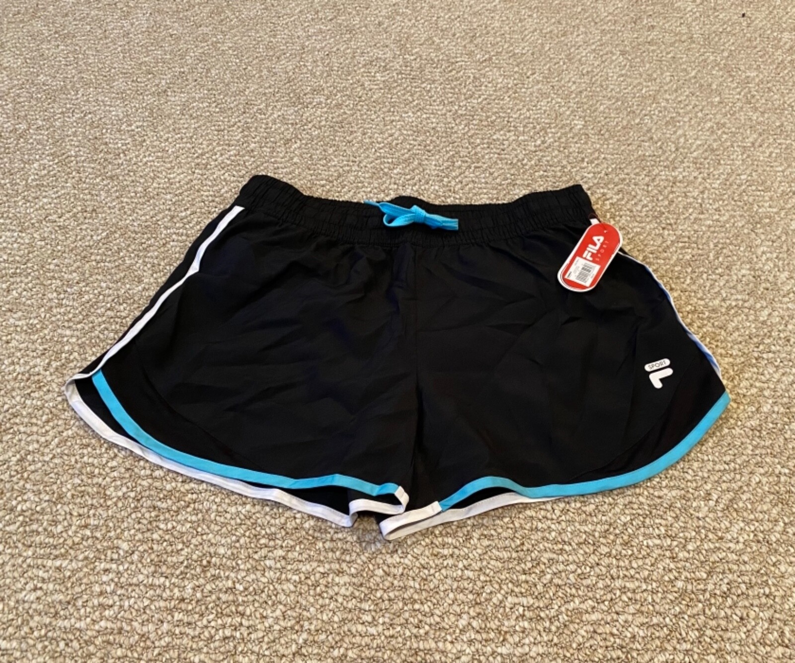 Pantaloncini donna Fila Sport Performance neri nuovi con etichette taglia small vita elastica