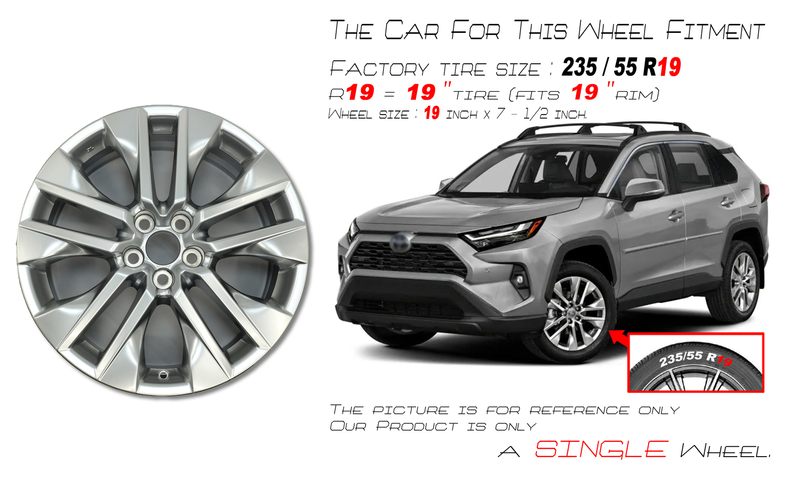 For Toyota RAV4 OEM Design Wheel 19