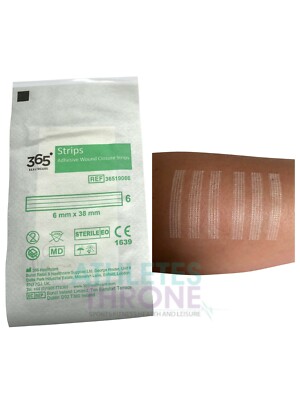 Sterile selbstklebende Haut Wundverschlussstreifen Schmetterling Stichschnitte 6 mm x 38 mm