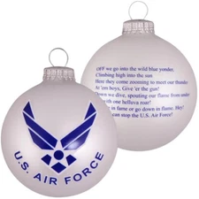 Air Force Logo And Hymn 3 1/4" Glass Ball Ornament Made In USA