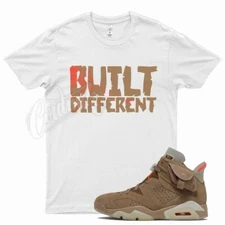 White BUILT T Shirt for J1 6 British Khaki Travis Scott Cactus Jack 4