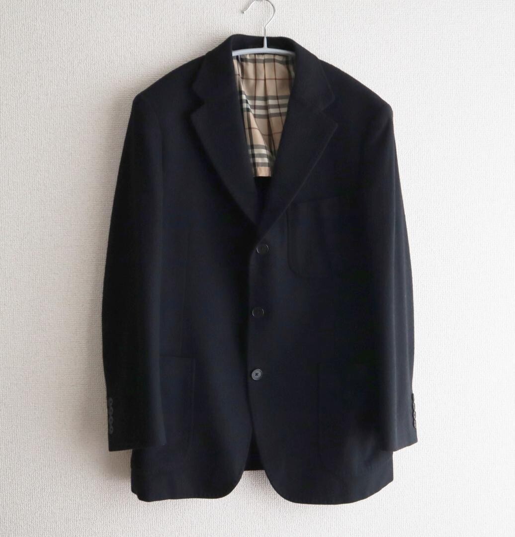 BURBERRY LONDON Lambswool Nova Check Tailored Jacket Black Men Size M Used