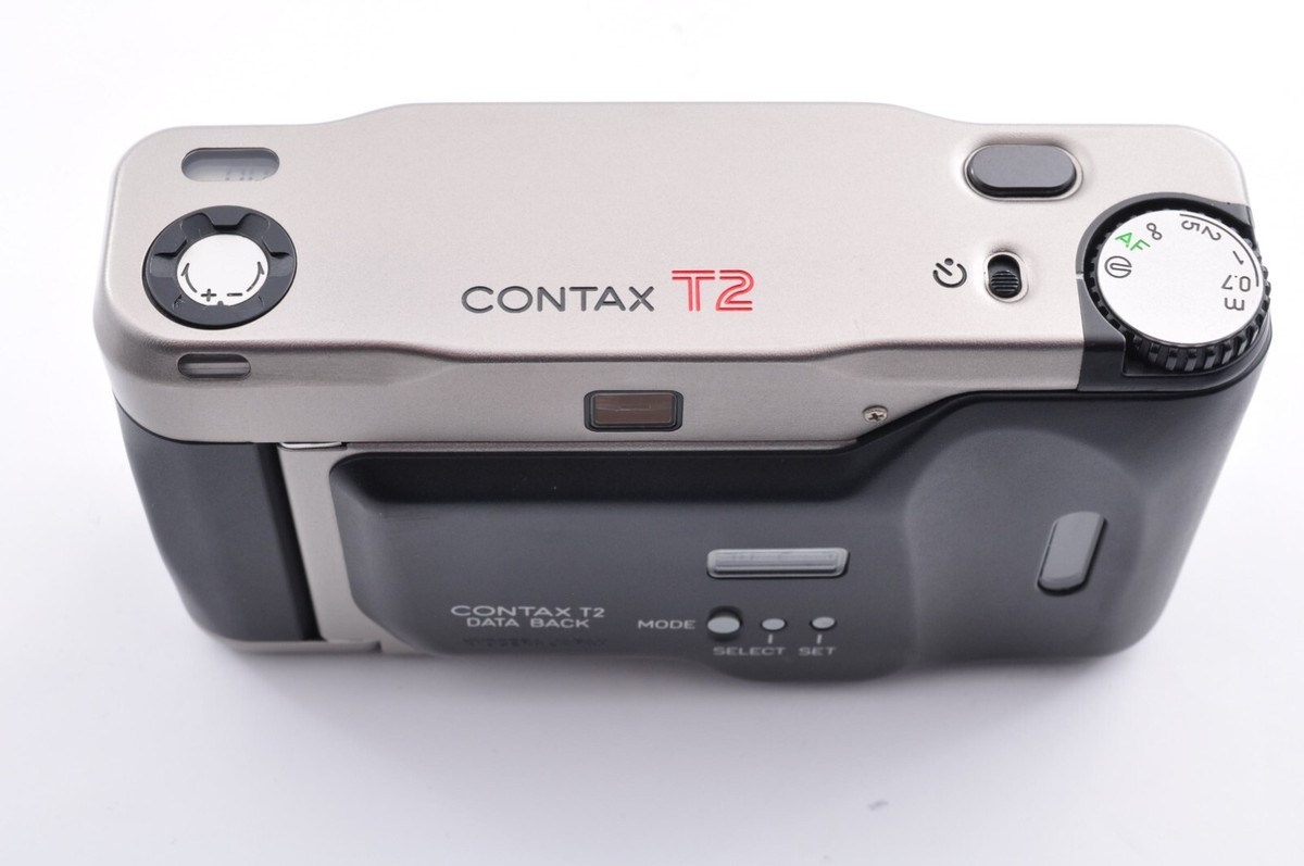 CONTAX T2 DATE BACK シルバー Near Mint Contax T2 Date Back Titan Silver Film Camera from