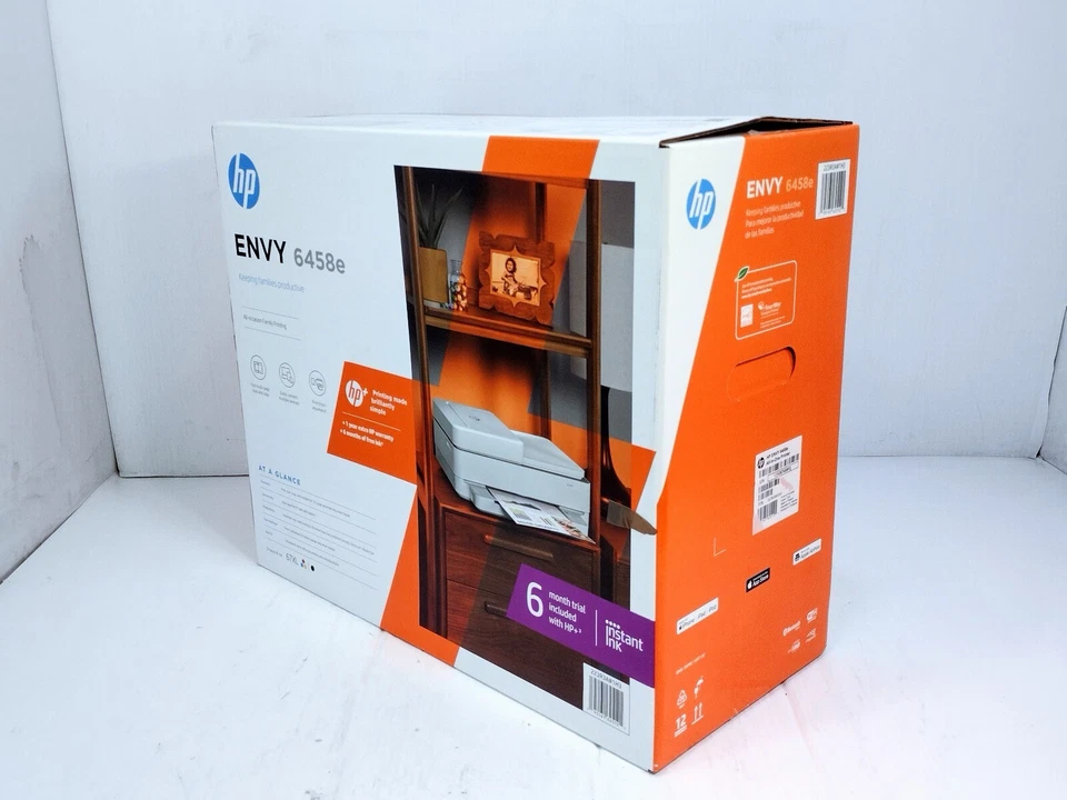 HP ENVY 6458e Wireless Color Inkjet All-In-One Printer Scan Copy New Open Box - Image 2 of 4