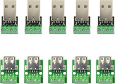 10Pcs USB 2.0 Type a Male and Female Breakout Board 4 Pins 2.54Mm Output with Te