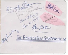 Royal Porthcawl 1951 Open Golf Championship 8 Original Autographs Henry Cotton