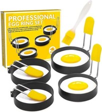 4 Pack Antihaft-Spiegeleierformer Edelstahl Pfannkuchenringform Kochwerkzeug