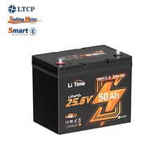 LiTime 24V 50Ah TM Bluetooth LiFePO4 Lithium Battery Low Temp For Trolling Motor